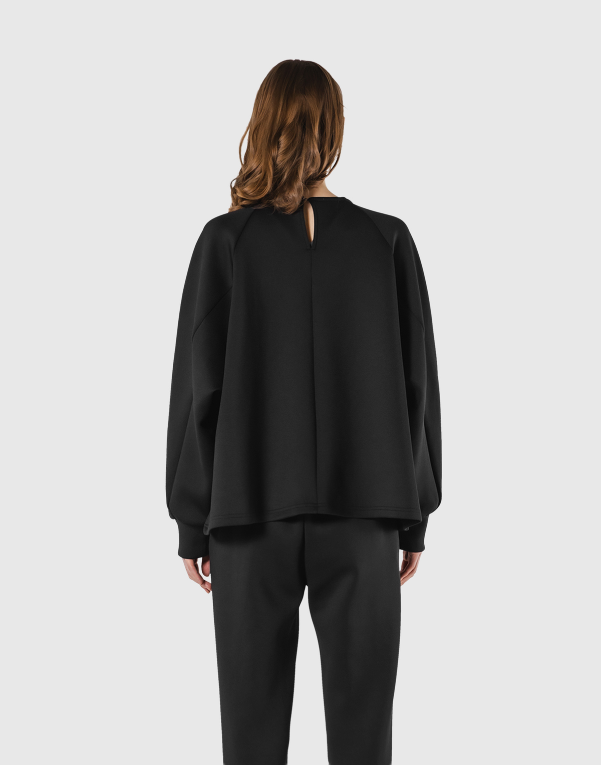 Double Knit Wide Pullover - Black