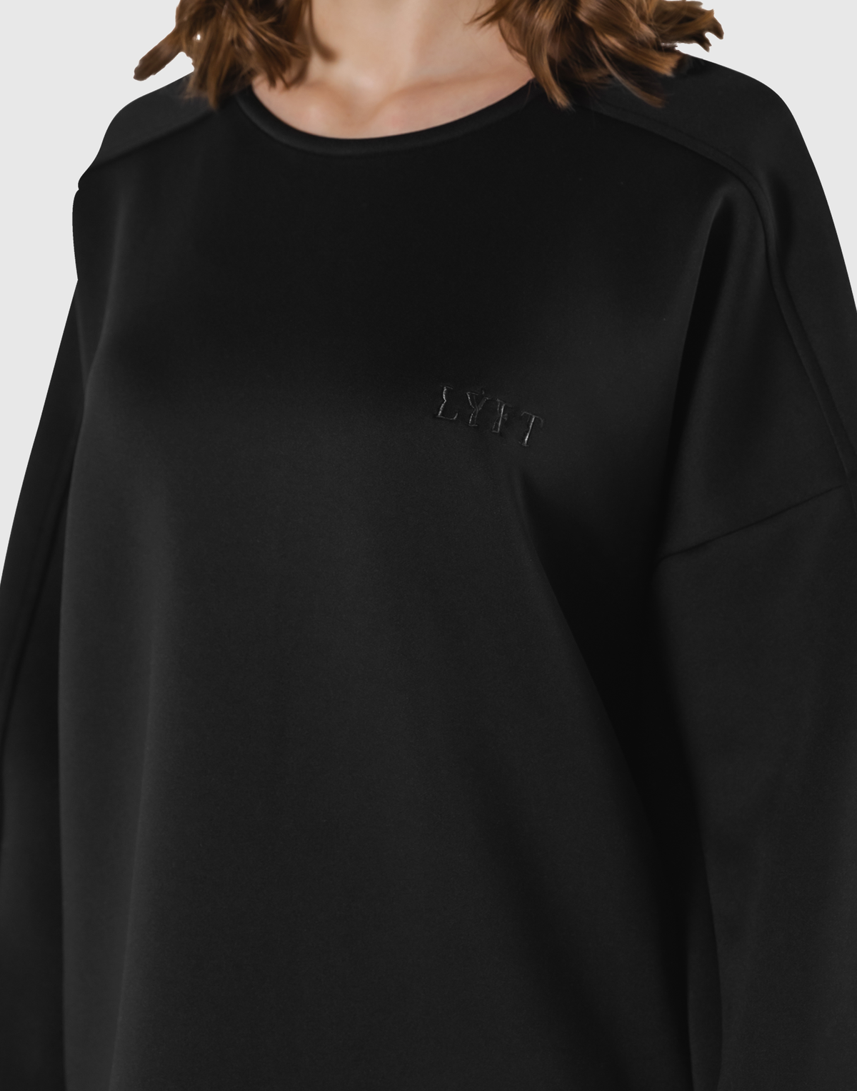 Double Knit Wide Pullover - Black