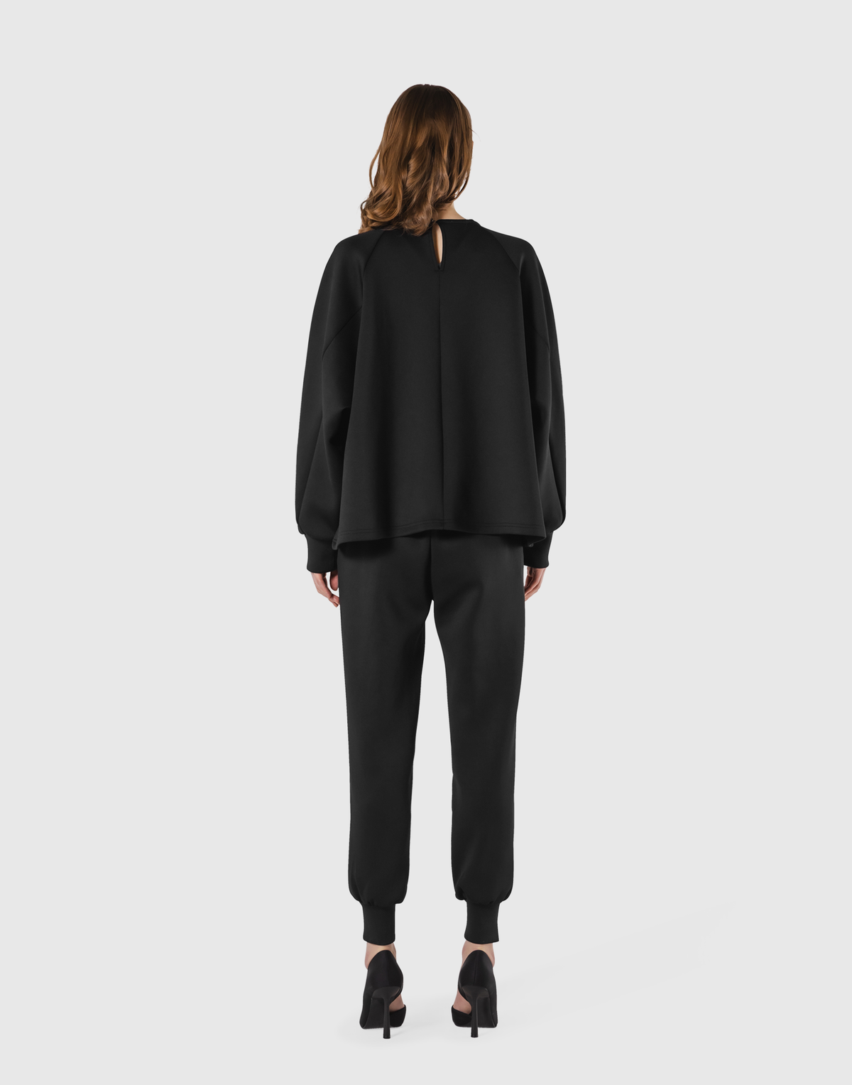 Double Knit Wide Pullover - Black