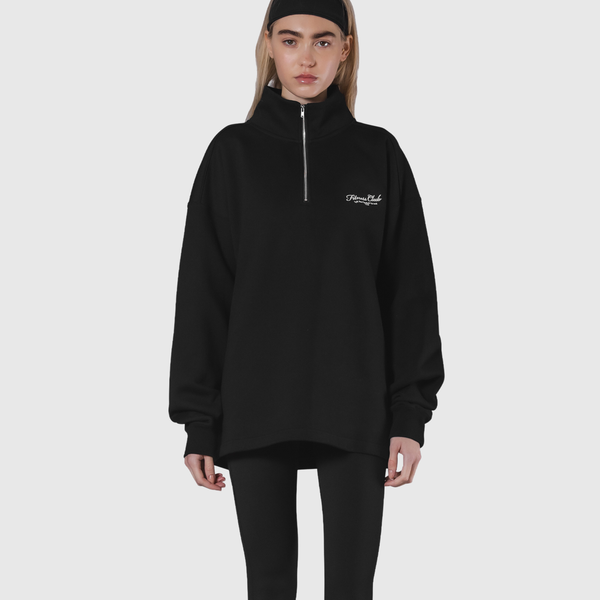 【LYFT】PUMPINTシャツ　S Half Zip Oversized Sweatshirt - Black – LÝFT