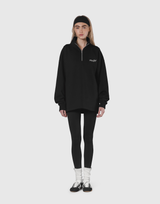 Half Zip Over Size Sweat - Black