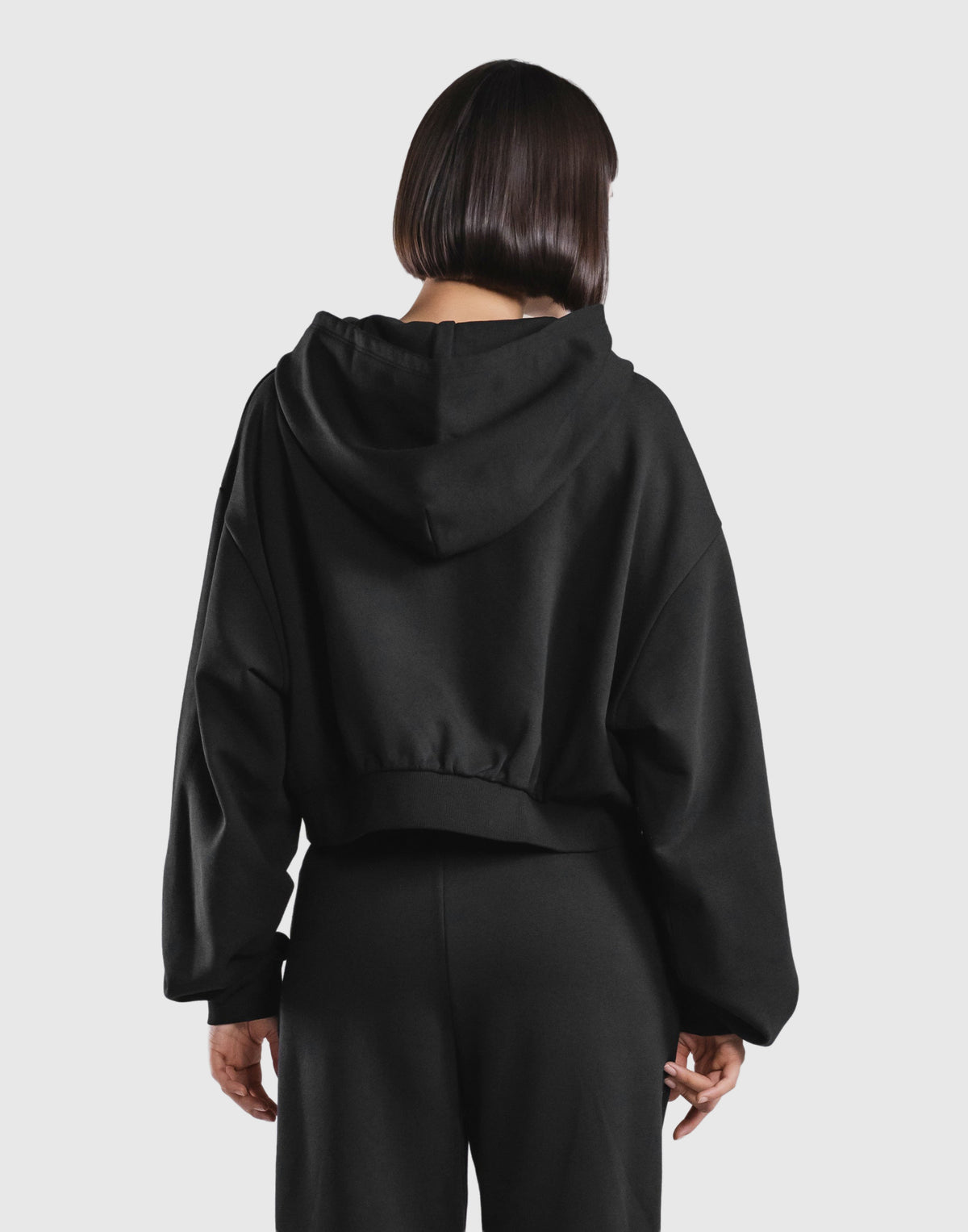 Sorona® Dolman Cropped Sweat Hoodie - Black
