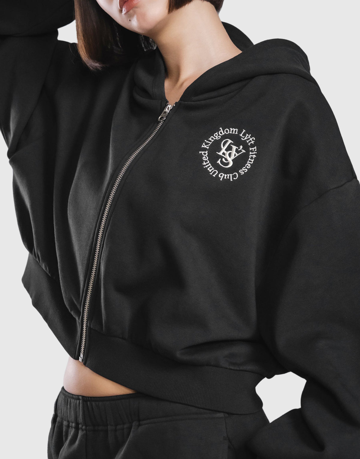 Sorona® Dolman Cropped Sweat Hoodie - Black