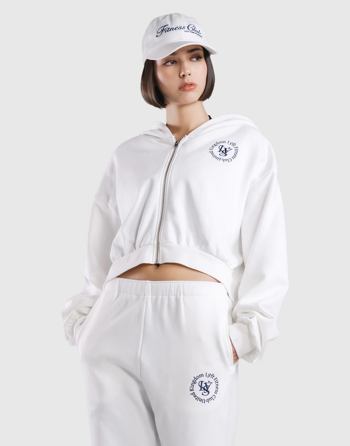 Sorona® Dolman Cropped Sweat Hoodie - White