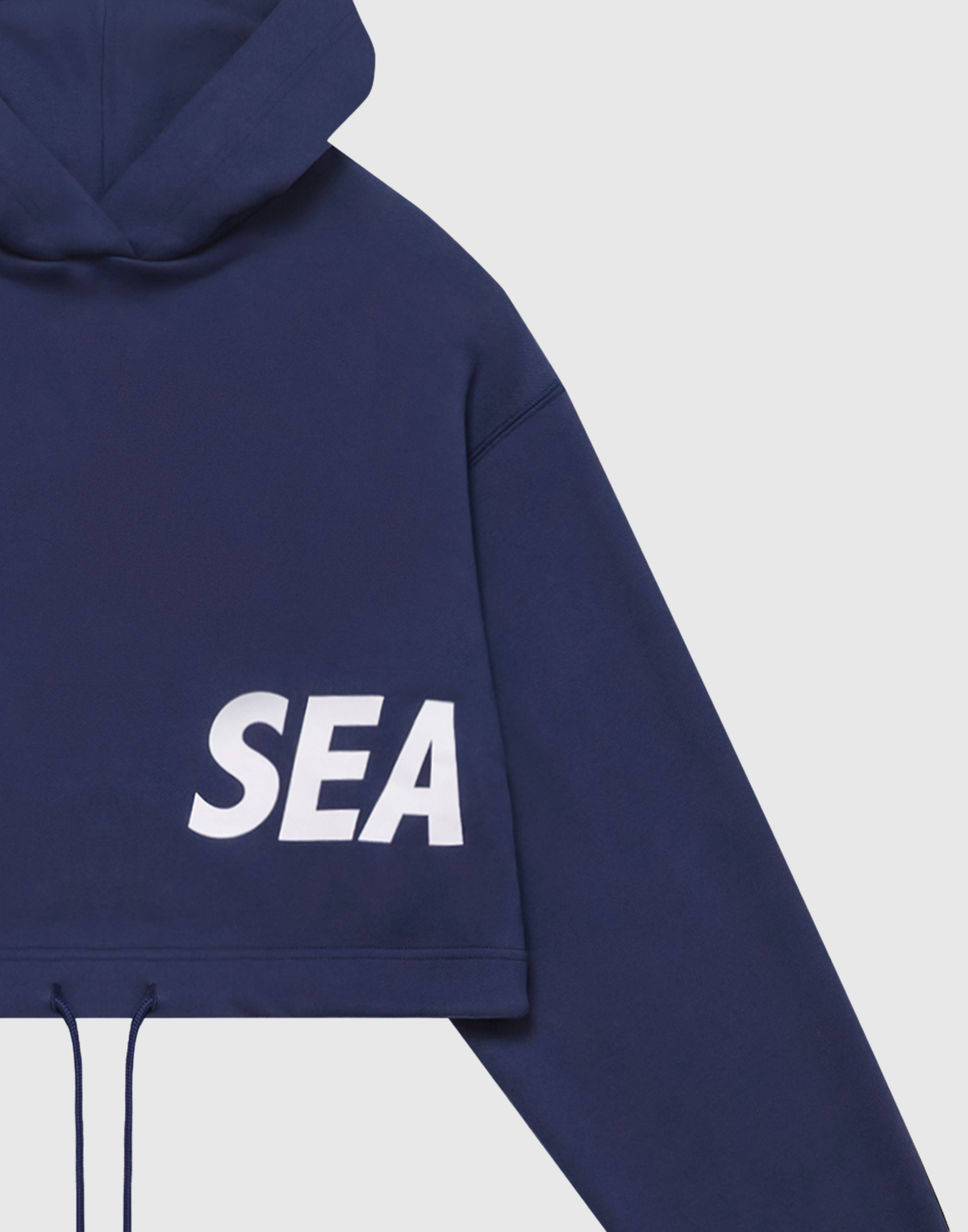 LÝFT × WIND AND SEA Wide Cropped Hoodie - Navy