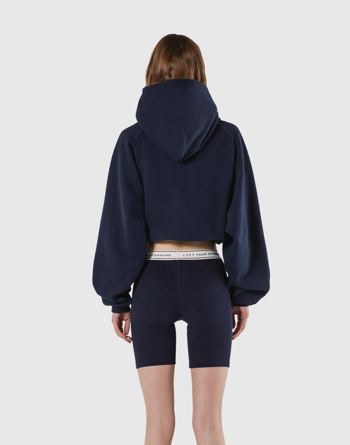 Pile Wappen Cropped Hoodie - Navy