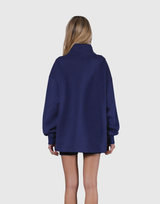 Half Zip Over Size Sweat - Navy