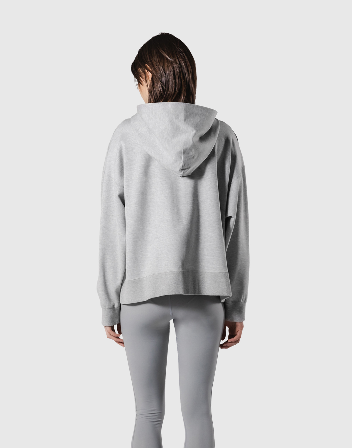 Patching Logo Zip-Up Stretch Hoodie - Grey