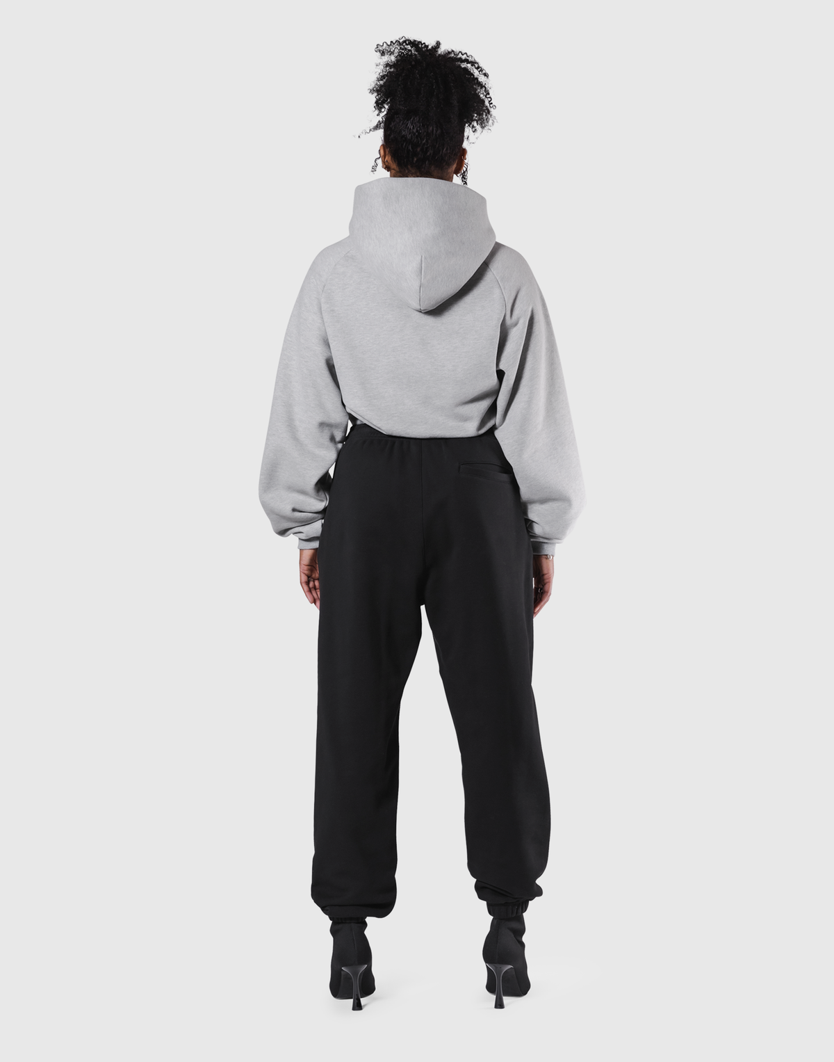 Pile Wappen Cropped Hoodie - Grey
