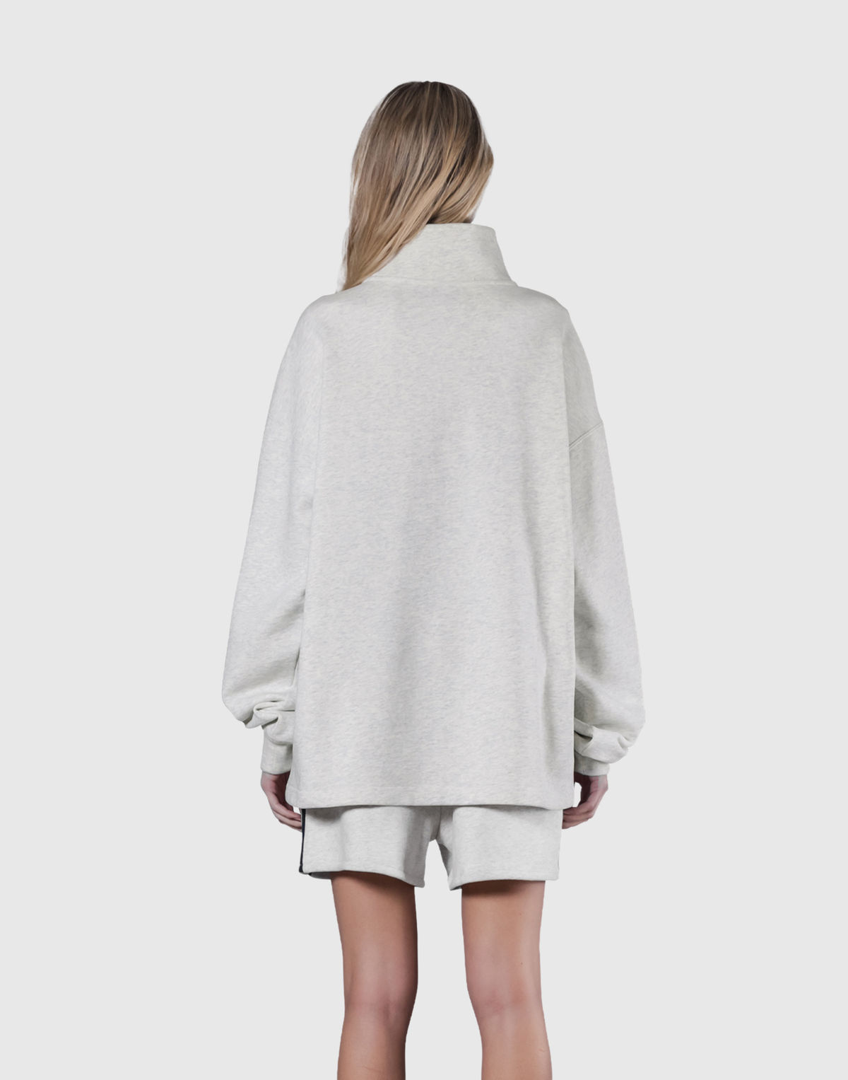 Half Zip Over Size Sweat - Grey