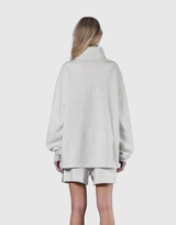 Half Zip Over Size Sweat - Grey