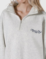 Half Zip Over Size Sweat - Grey
