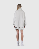 Half Zip Over Size Sweat - Grey