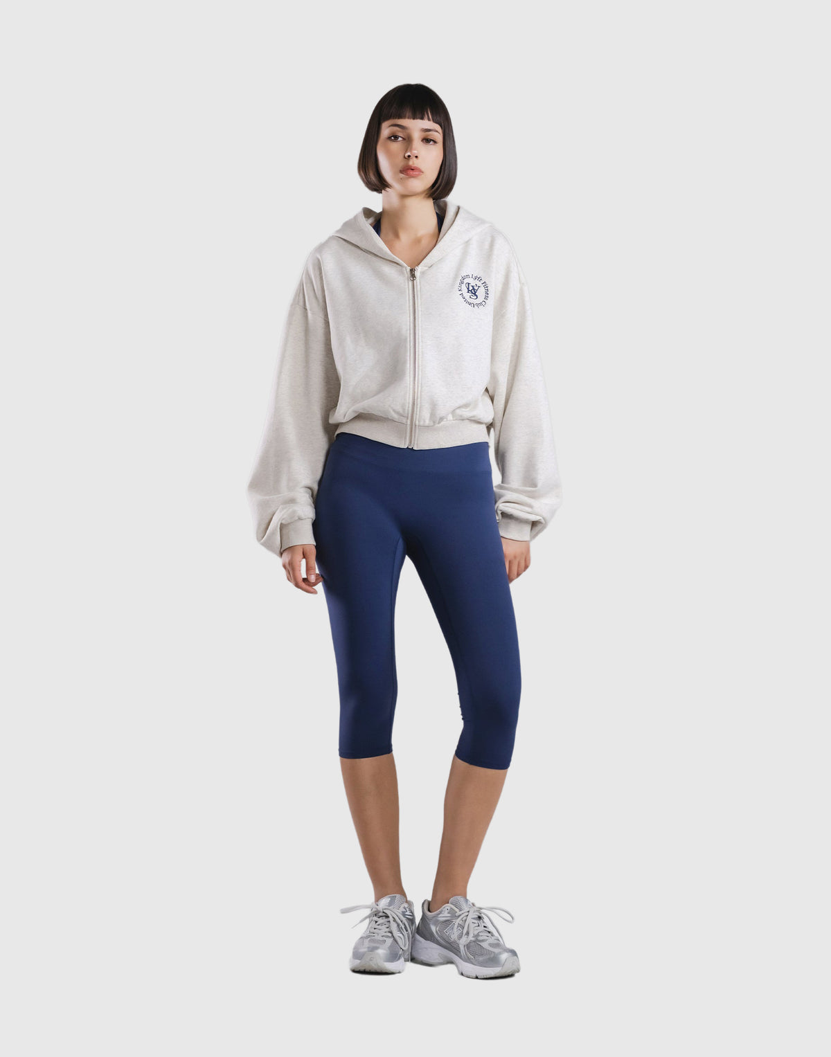 Sorona® Dolman Cropped Sweat Hoodie - Grey