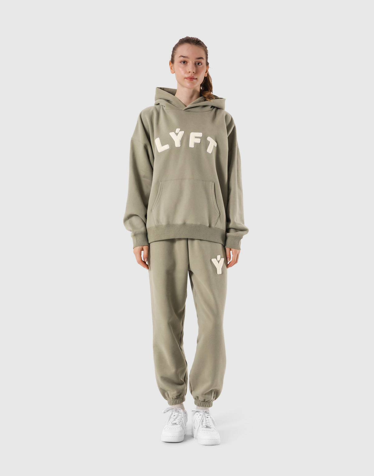 Pile Wappen Sweat Hoodie - Olive