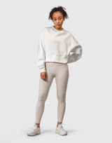 Splash Cropped Crewneck Sweat - White