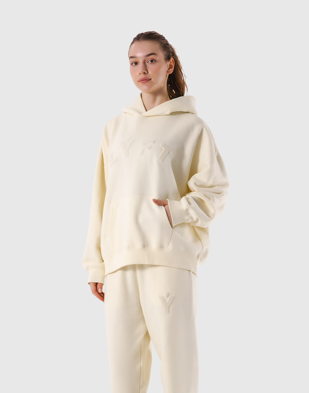 Pile Wappen Sweat Hoodie - Ivory
