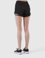 Border Liner Flare Shorts - Black