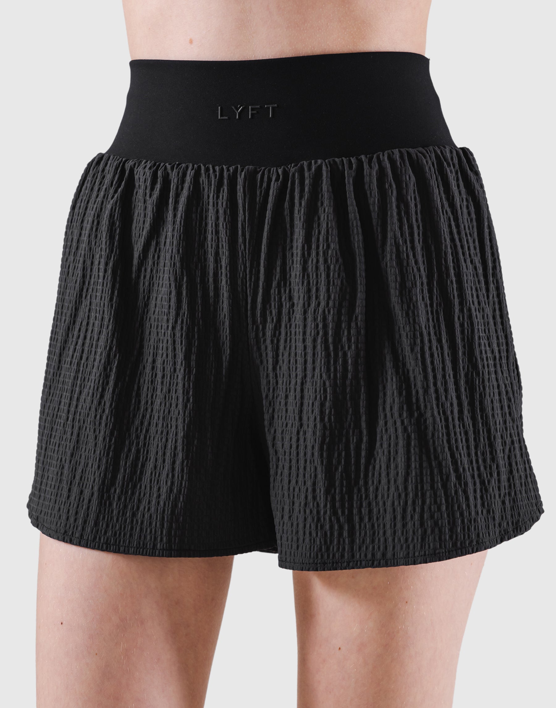 Embossed Nylon Shorts - Black – LÝFT
