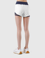 Border Liner Flare Shorts - White