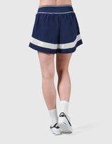 Waist Rib Flare Shorts - Navy