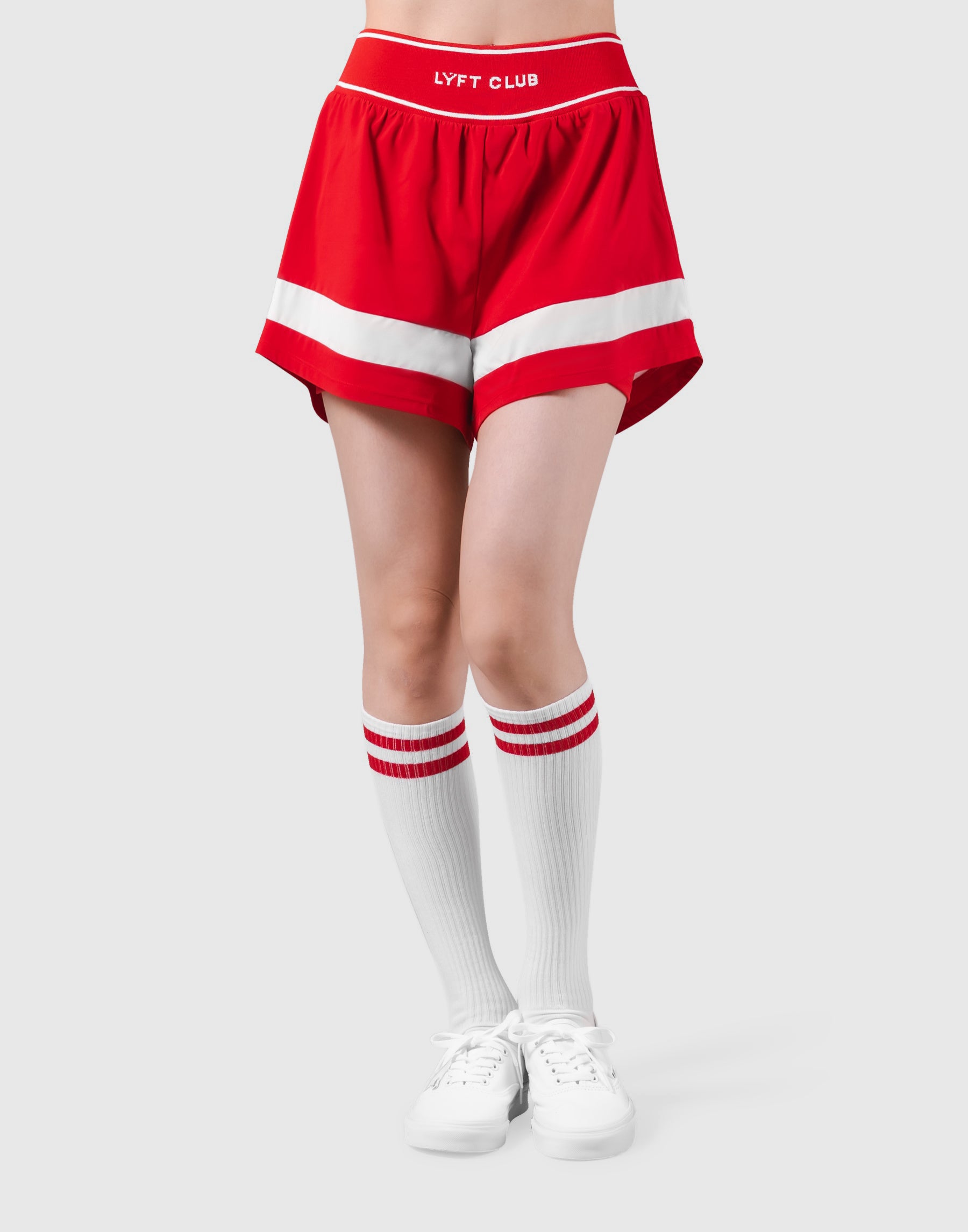 Waist Rib Flare Shorts - Red – LÝFT