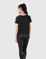 2Line V Neck T-Shirt - Black