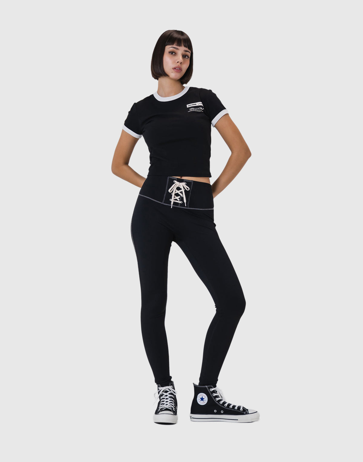 LYFT × CONVERSE Ringer T-Shirt - Black
