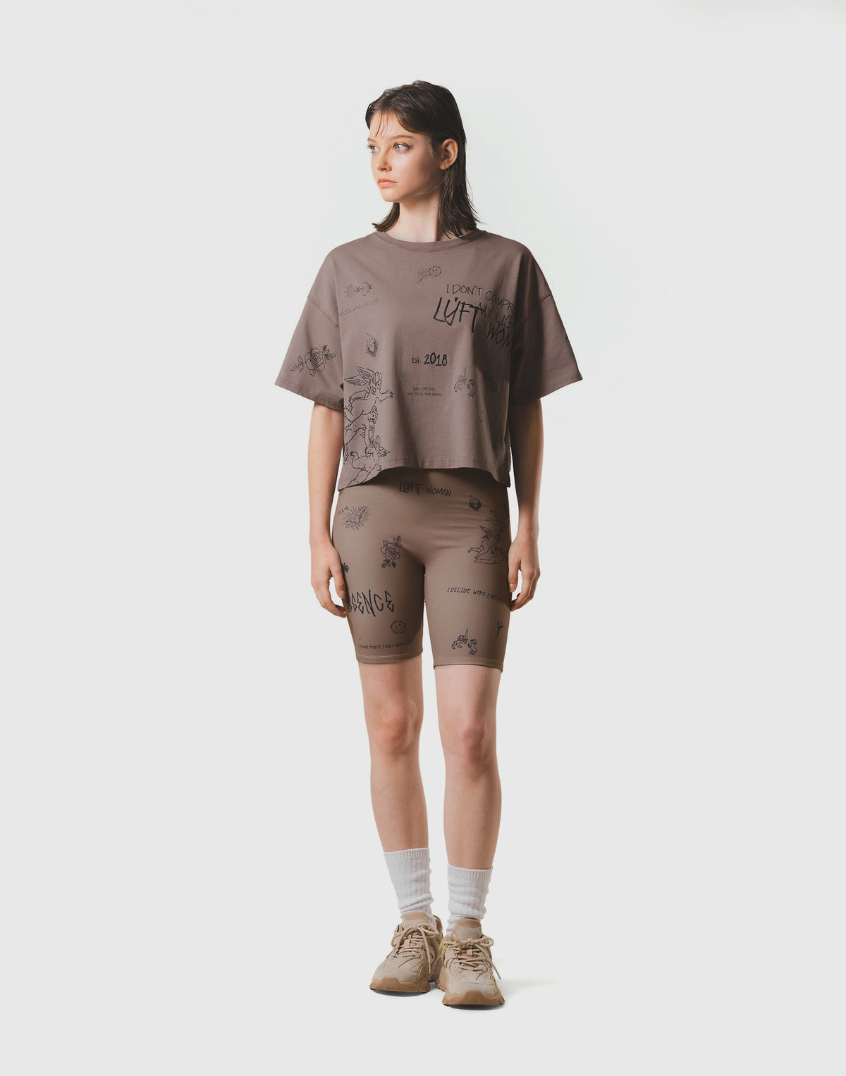 LÝFT Graffiti T-Shirt - Beige