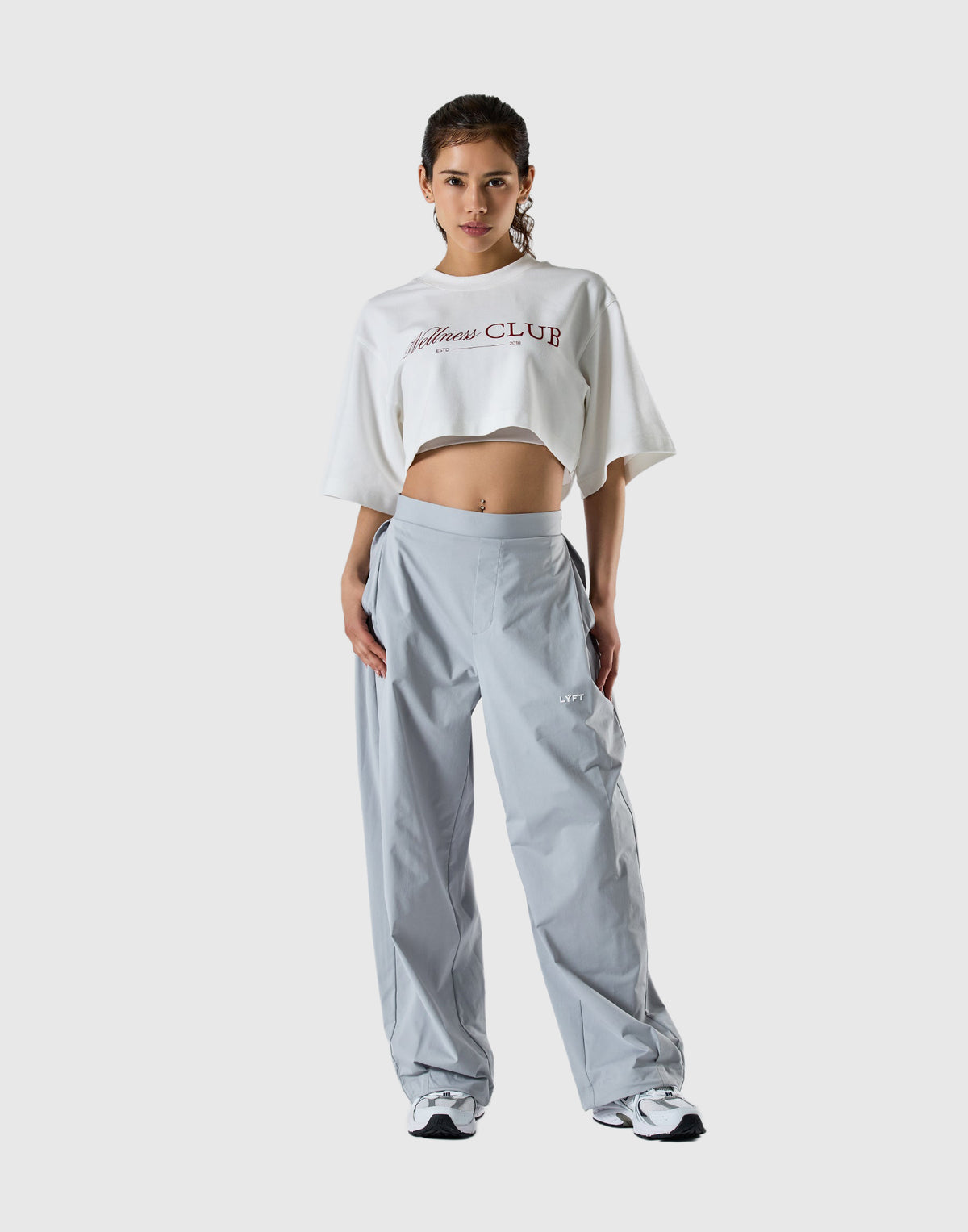 Wellness Club Logo Cropped T-Shirt - White