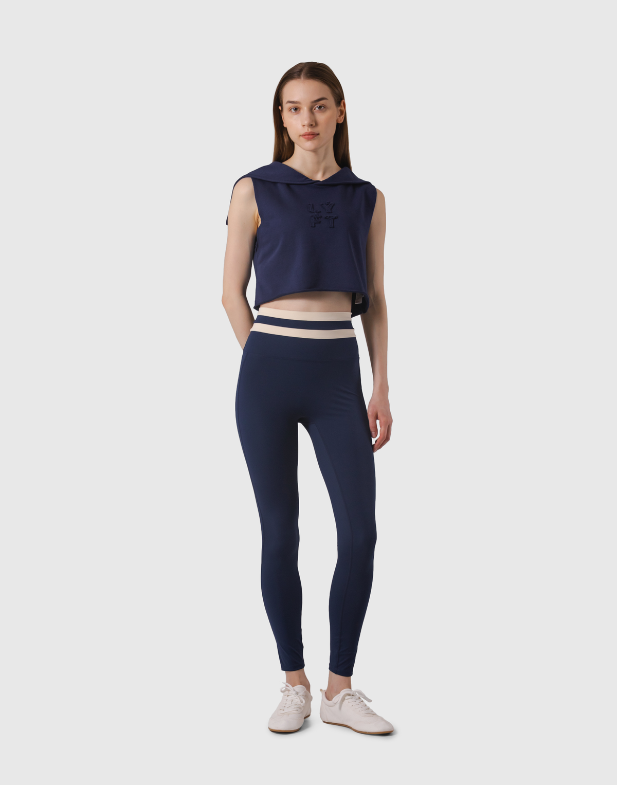 Sailor Collar Sweat No Sleeve - Navy
