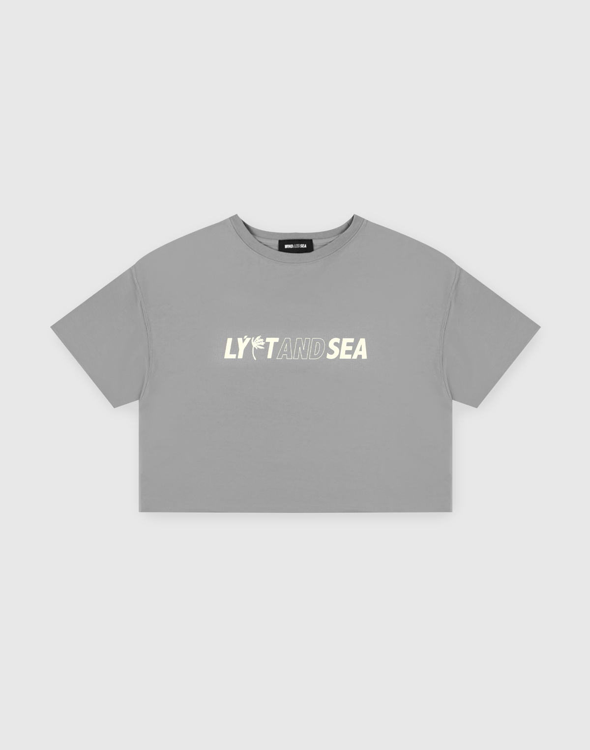 LÝFT × WIND AND SEA Limited Logo Wide Cropped T-Shirt - Grey
