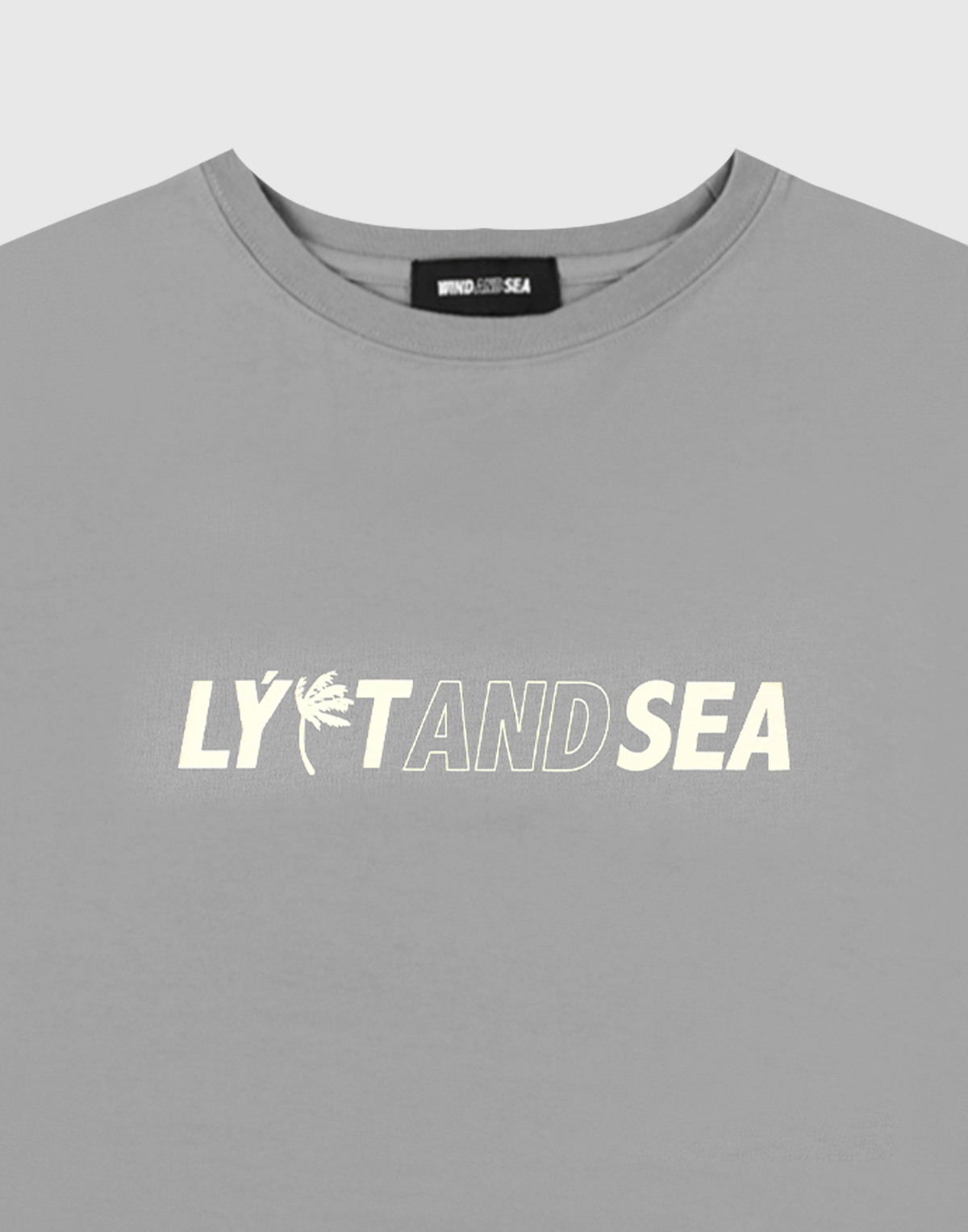 LÝFT × WIND AND SEA Limited Logo Wide Cropped T-Shirt - Grey