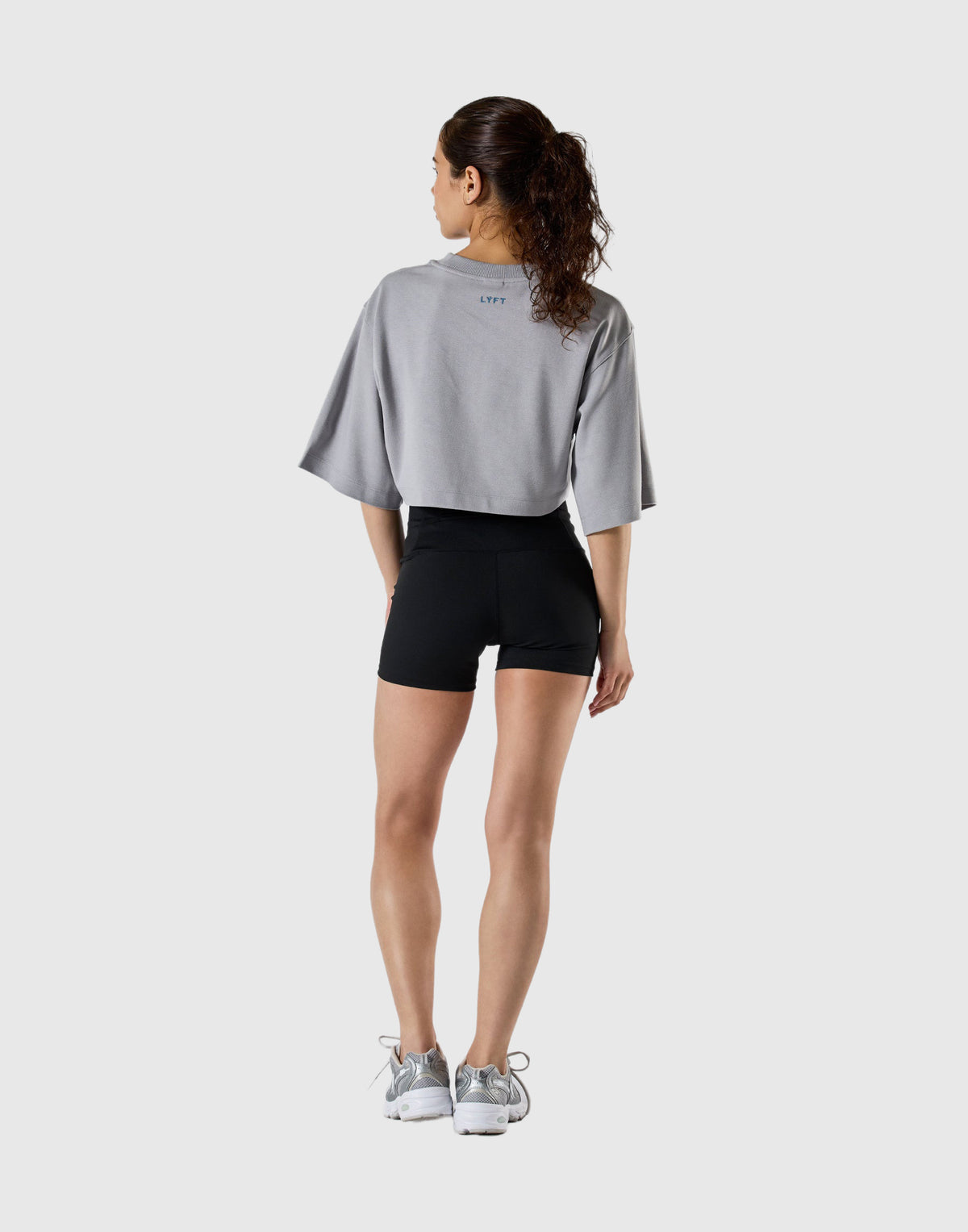 Wellness Club Logo Cropped T-Shirt - Grey