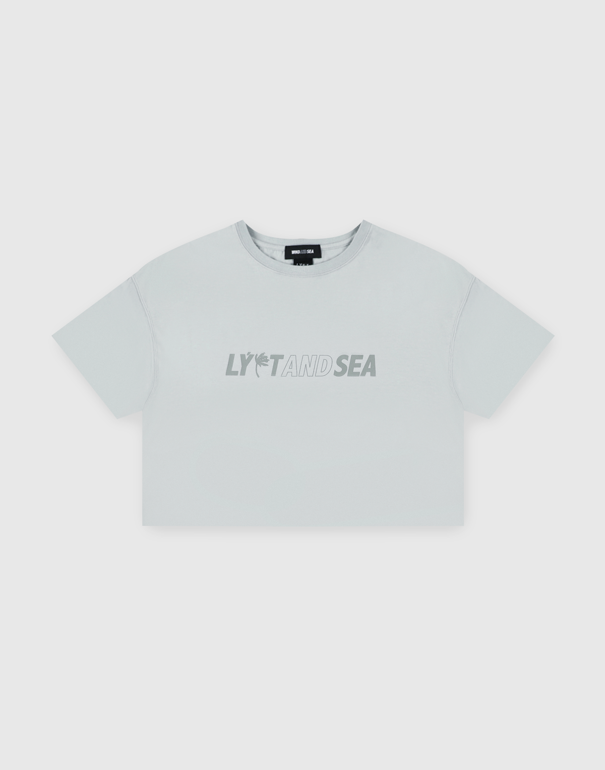 LÝFT × WIND AND SEA Limited Logo Wide Cropped T-Shirt - L.Blue