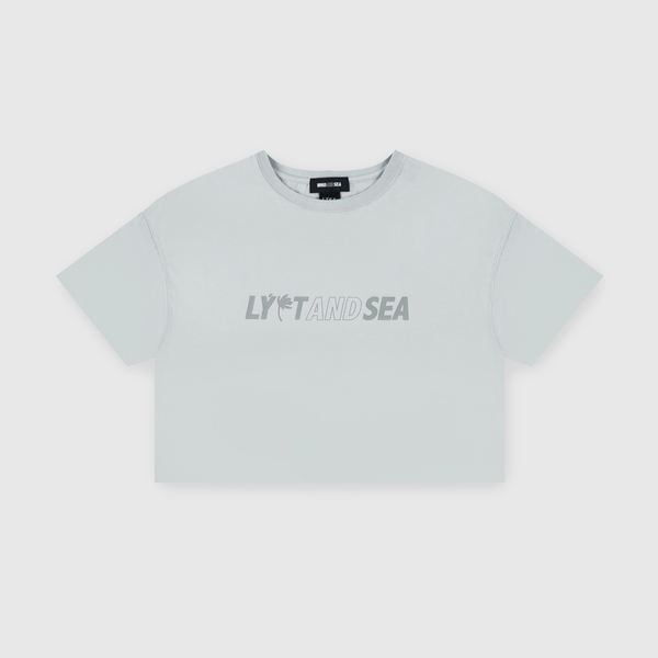 LÝFT × WIND AND SEA Limited Logo Wide Cropped T-Shirt - L.Blue
