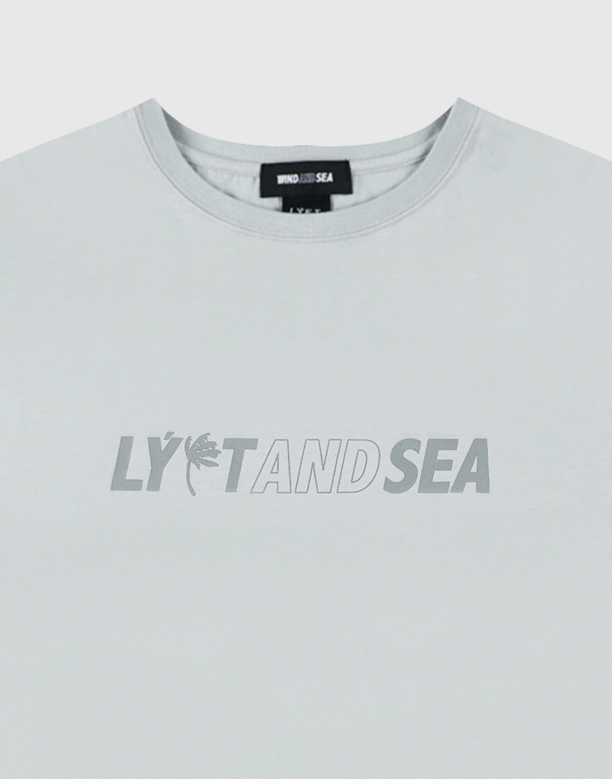 LÝFT × WIND AND SEA Limited Logo Wide Cropped T-Shirt - L.Blue