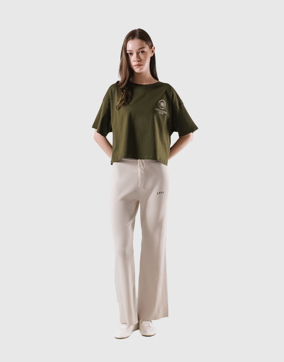 Fitness Club Ring Cropped T-Shirt - Olive