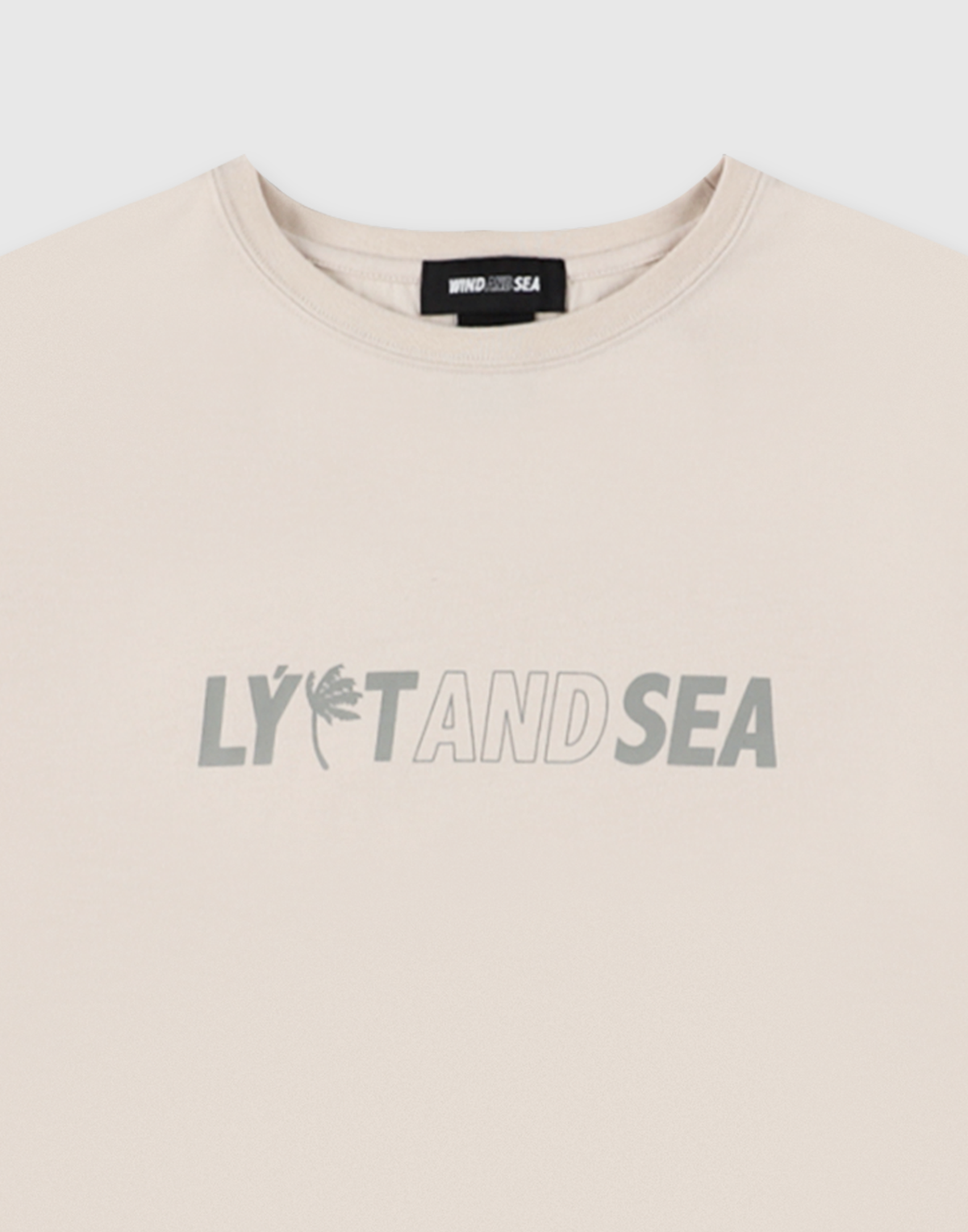 LÝFT × WIND AND SEA Limited Logo Wide Cropped T-Shirt - Ivory