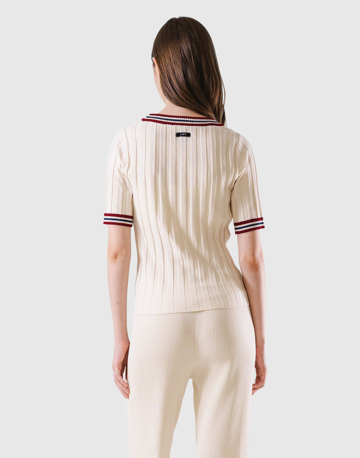 Tricolor Knit T-Shirt - Ivory