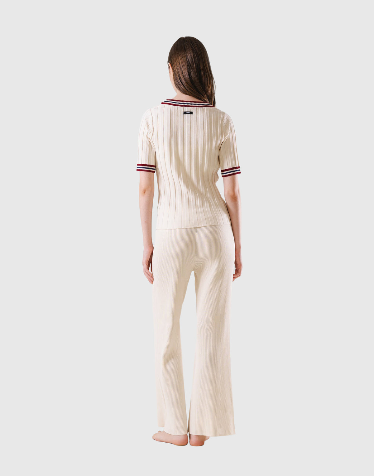 Tricolor Knit T-Shirt - Ivory