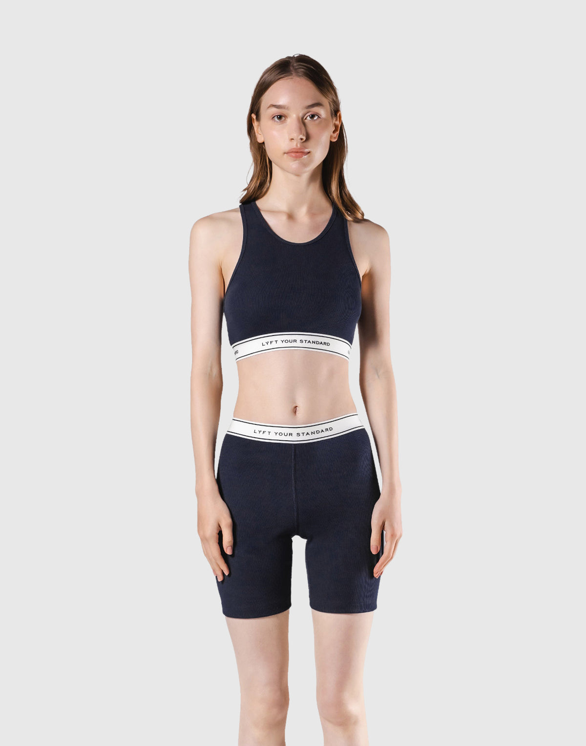 LÝS Rib Woven Tank Top - Navy