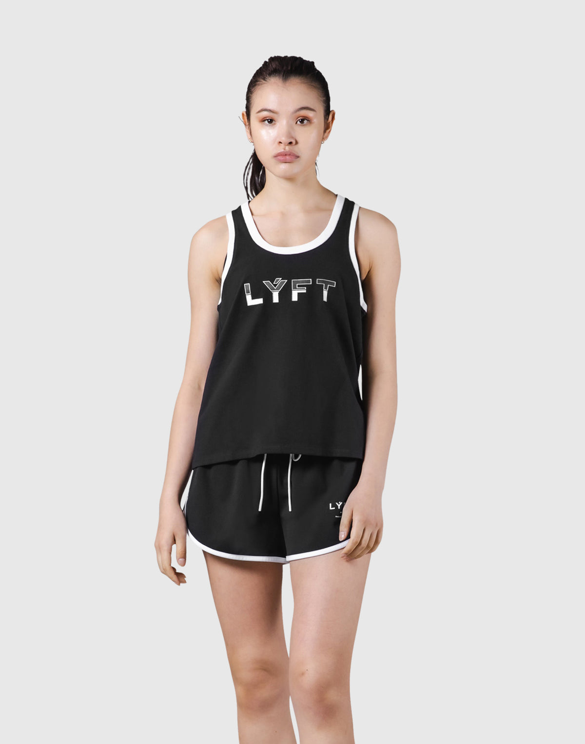 Piping No Sleeve Shirt - Black