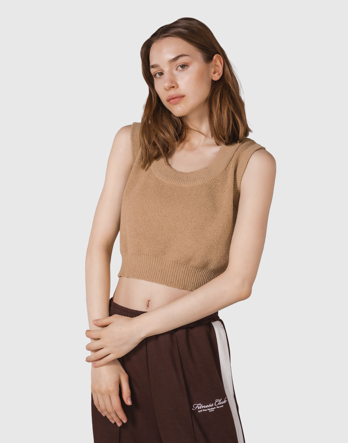 Boucle Knit Tanktop - Beige