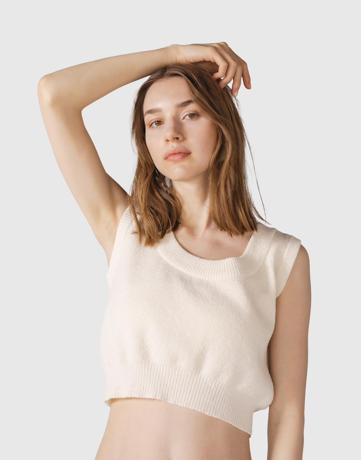 Boucle Knit Tanktop - Off White