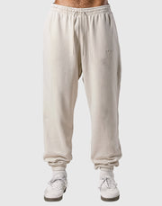 Wide Loose Vintage Sweat Pants - Beige