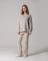 Back Logo Knit Pullover - Ivory