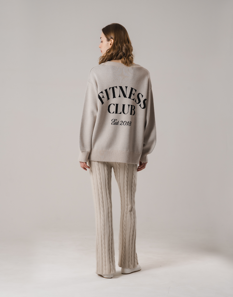 Back Logo Knit Pullover - Ivory – LÝFT