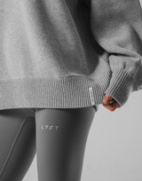 Back Logo Knit Pullover - Grey