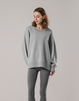 Back Logo Knit Pullover - Grey